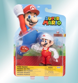 World of Nintendo Minifiguren Super Mario (Wave 41) "Fire Mario with Fireball Accessory" von Jakks